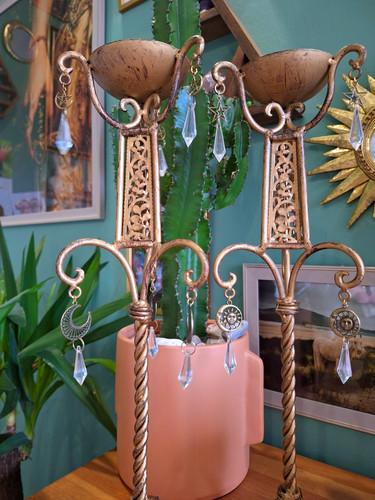 Vintage gold celestial candle - vintage,