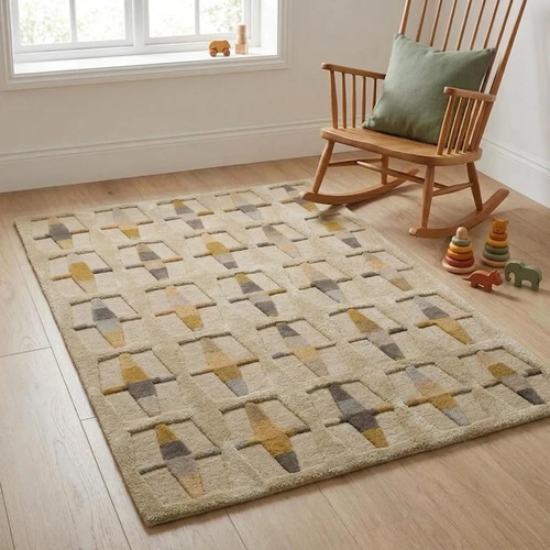Hand tufted wool rug mid - tufted,