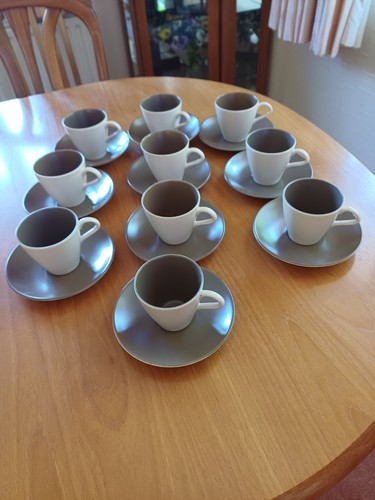 Poole pottery coffee cups - coffee,
