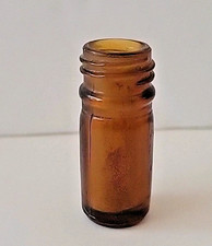 Vintage Mini Amber Glass Medicine Pill Bottle 1.5"