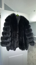 Black Real Fox Fur Coat
