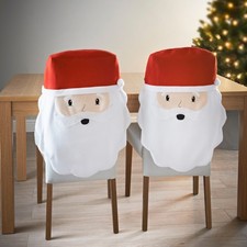 2Pk Santa Face Chair Covers
