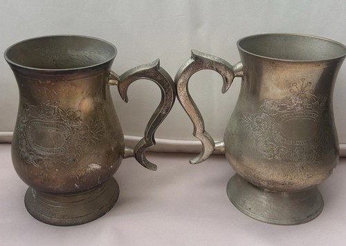 Engraved brass colour tankard - engraved,