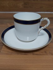 Antique Royal Worcester Cobalt Blue Gilded Rim Cup &Saucer, Dated 1912