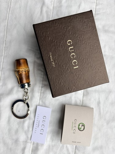 Gucci bamboo chrome keychain - bamboo,