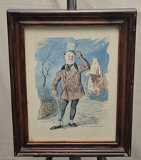 Vintage Print on Board Charles Dickens Mr. Micawber by Vincent Selby Framed