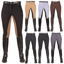 Ladies Jodhpurs Breeches Equestrian Riding Two Tone Legging Tights Pants