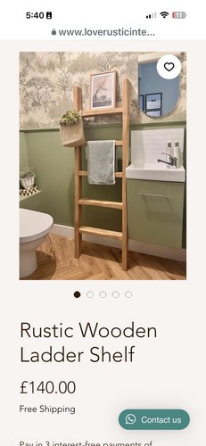 Rustic wooden ladder shelf - ladder, in