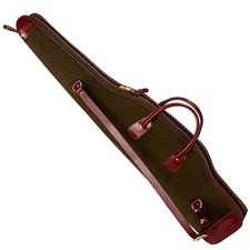 Canvas Leather Air Rifle Gun Slip Padded Gun Carry Case Scoped Shooting Gun Bag