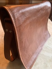 Leather Satchel Shoulder Bag For Laptop, Tablet.