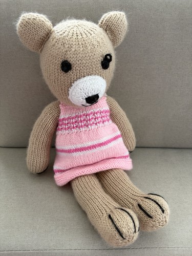 Hand knitted teddy - teddy, bear