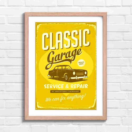 Classic garage vintage car - classic,