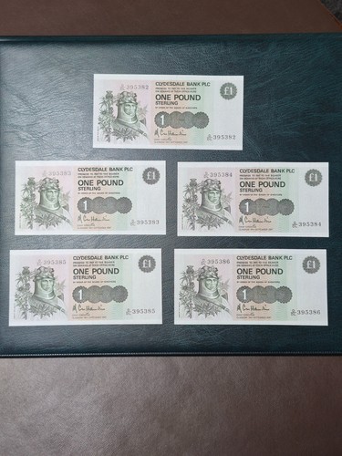 Set five one pound notes - five,
