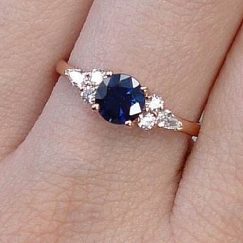 Blue sapphire round cut 25 - blue,