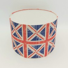 Lampshade Union Jack Flag 30cm Drum Red White & Blue Patriotic Handmade