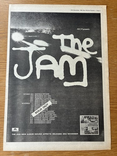The jam tour sold out - jam, uk