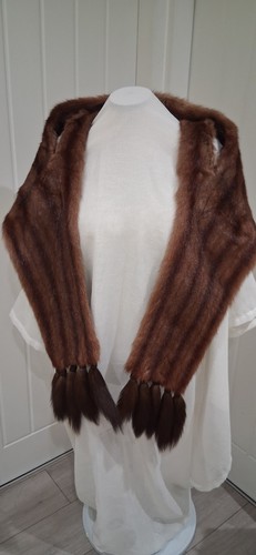 Vintage real fur stole - real, with