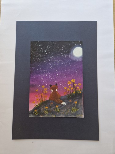 Fox watercolour - fox,
