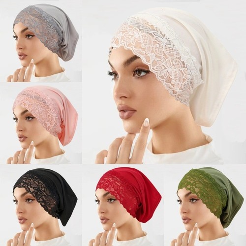 Lace edge headscarf - lace,