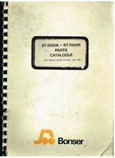 BONSER RT2500K & RT3500K FORK LIFT TRUCK ORIGINAL 1975 FACTORY PARTS CATALOGUE