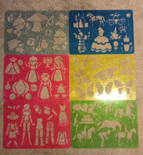 6 X Reusable Plastic Stencils Craft Bundle Fairies, Princess, Ponies