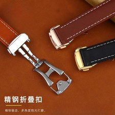 Stainless Steel Folding Clasp Double Press Butterfly Buckle 16 18 20mm for Omega