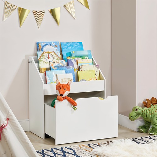 Wood book toy organiser - wood,