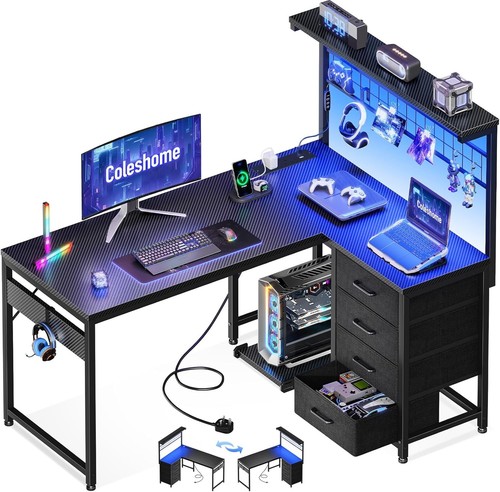 Shaped gaming desk with - l,