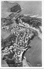 Postcard North Yorkshire Whitby Staithes Air Aerial View FMS Sutcliffe photo