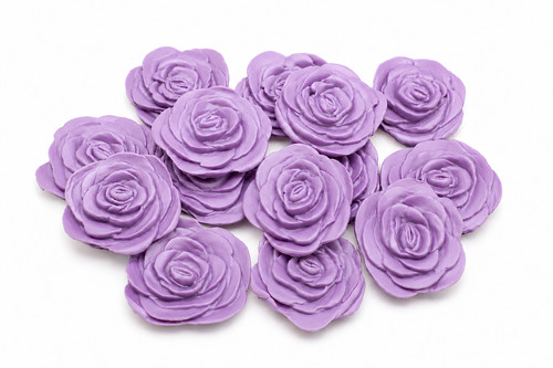 14x edible sugar roses - roses, purple