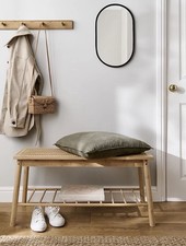 Natural wood hall bench - wood,