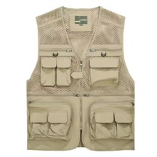 Fishing Hiking Camping Gilet Waistcoat Multi Pocket Tops Mens Cargo Utility Vest