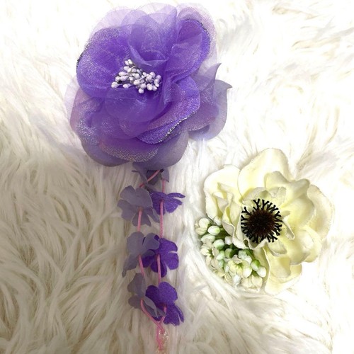 Purple hair ornament set 2 - hair, of