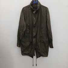 Mulberry Coat Mens Size 40 Green Cotton Blend Designer RMF31-CAP