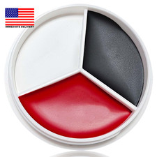 White Red Black Halloween Face Paint Makeup Kit, Professional Clown Joker Cream