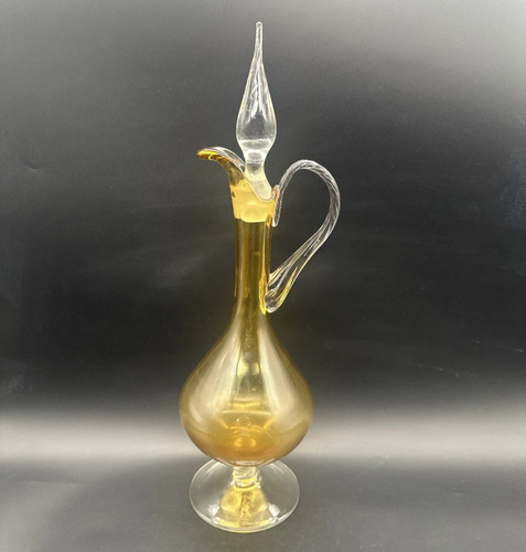 Vtg mcm italian amber - italian, blown