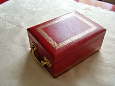 Jewellery Box, Design Philipp Sweden, Faux Red Leather, Black Velvet Lining, 70s