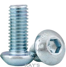 M10 (10mmØ) BUTTON HEAD SCREWS ALLEN KEY SOCKET BOLTS ZINC PLATED HIGH TENSILE