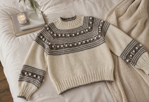 Hand knitted sweater pullover - hand,