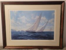 Limited edition print - J class Endeavour (I) leading Valsheda off the Needles