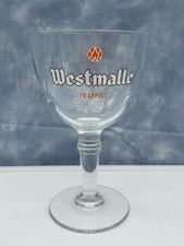 Westmalle Trapist Belgian Ale Stemmed Goblet Beer Glass DAMAGED