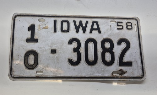 1958 iowa license plate - 1958,