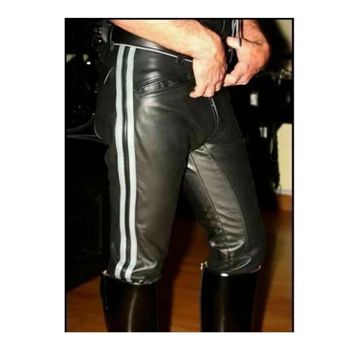 Men real leather pants - men's,