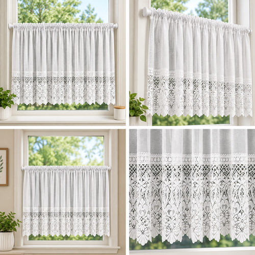 White net curtain lace heavy - lace,