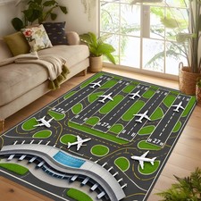 Kids Airport Rug Airplane