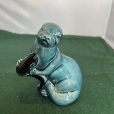 Poole Pottery Otter With Fish App 11.5cm Tall