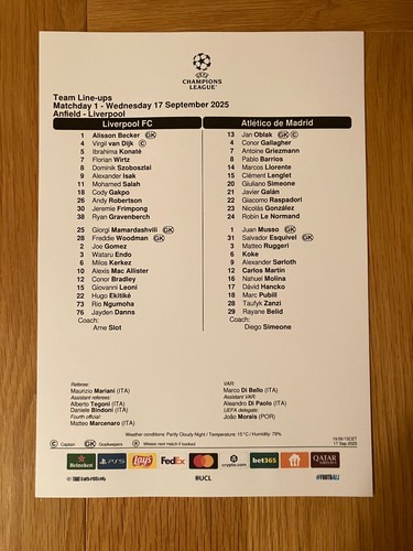 Liverpool season uefa - liverpool, 25-26