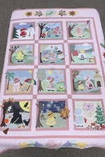 Vintage Sunbonnet Babies Hand Made Quilted Bedspread Months of the Year