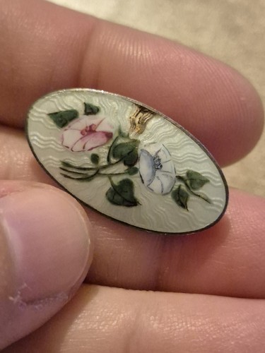 Small antique guilloche enamel - small,