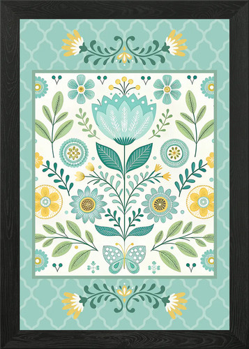Scandinavian folk art floral - scandinavian,